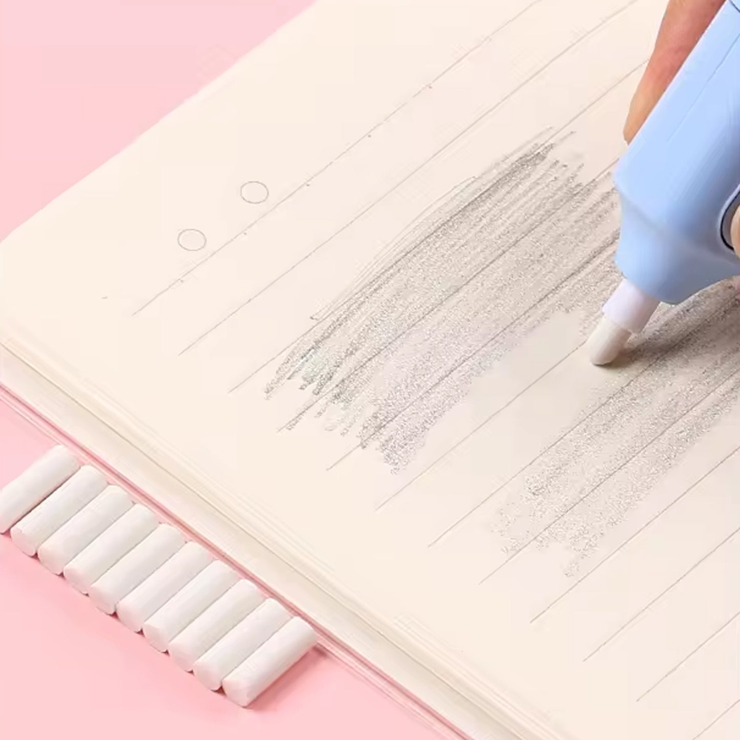 Electric Eraser Kit Automatic Pencil Eraser Battery Operated With 10 Eraser Refills (Battery Not Included)