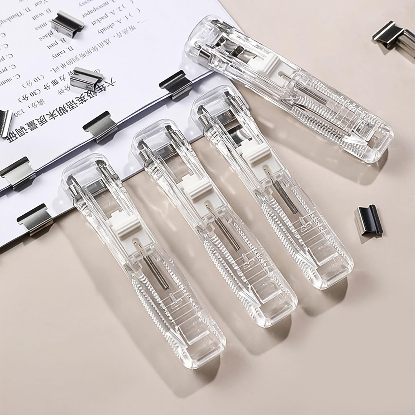 Portable Paper Clamp With 8 Pcs Clip Dispenser (1 Set)