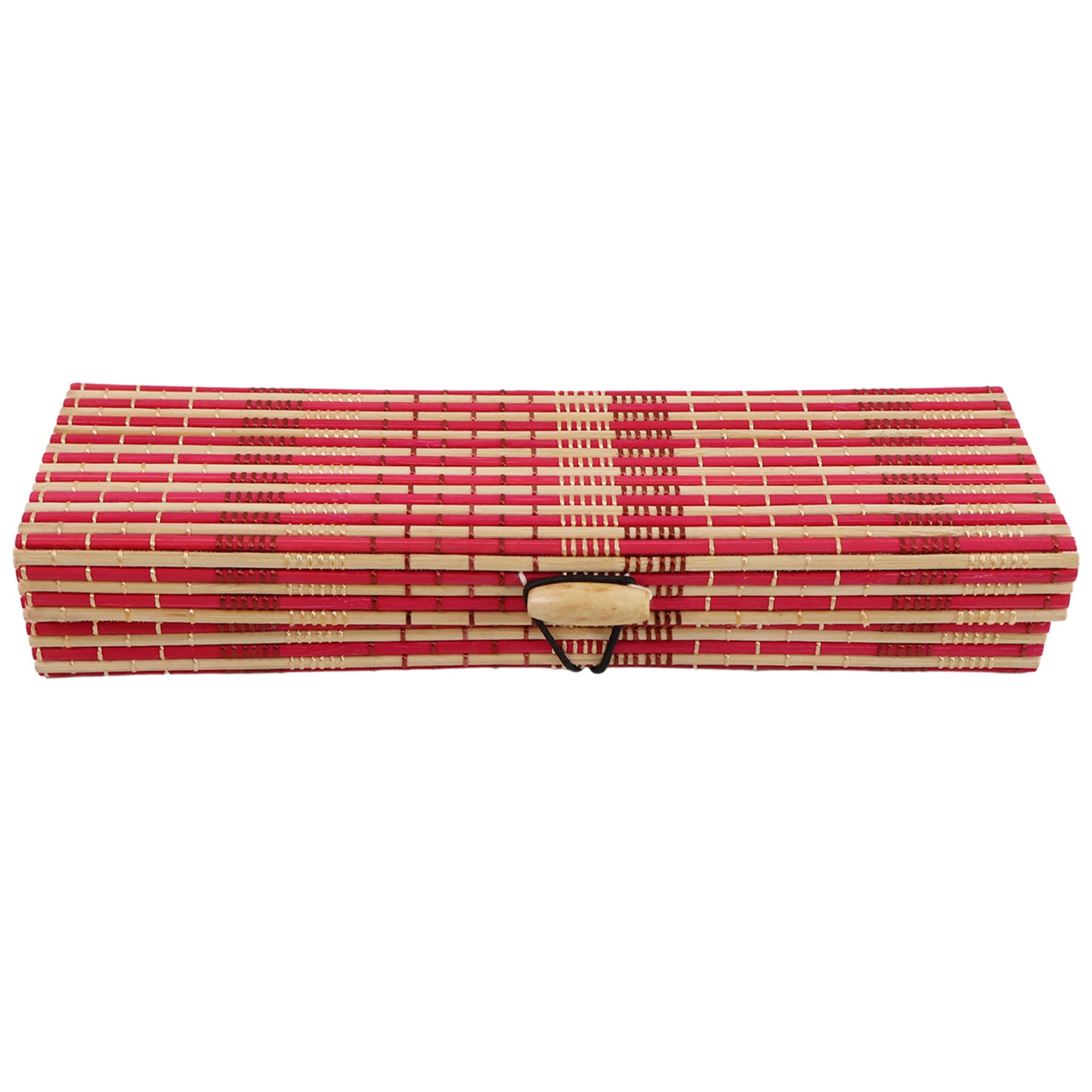 Multi-purpose Handcrafted Bamboo Mat Style Pen Pencil Makeup Box (1 Pc)