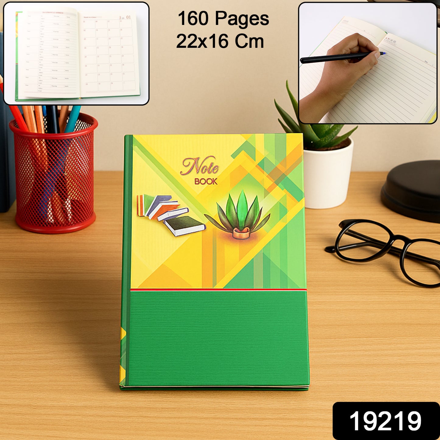 Hardcover Ruled Notebook With Calendar 160 Pages 22x16 Cm (1 Pc)