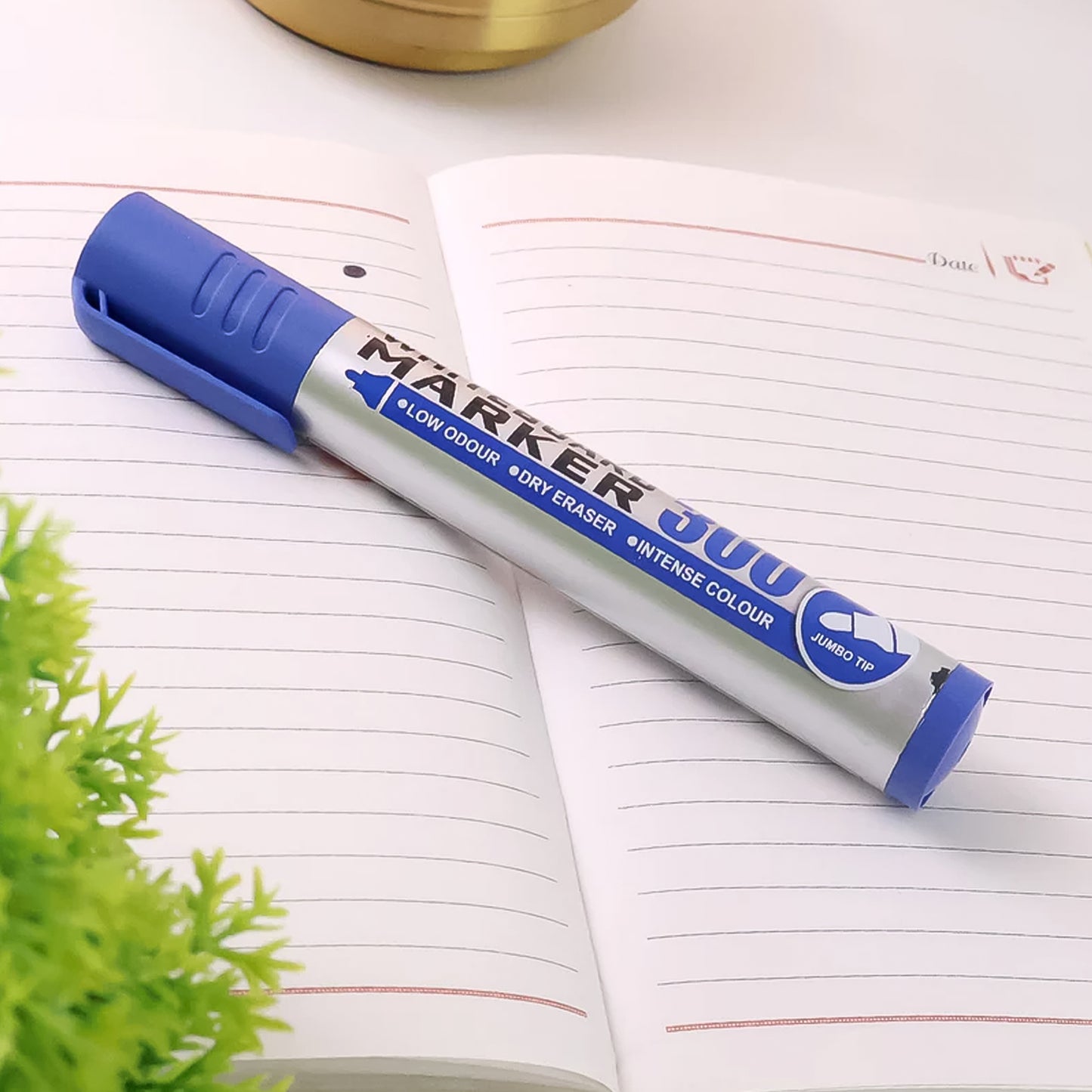 Premium Permanent Blue Marker Pen Set (6 Pcs Set)