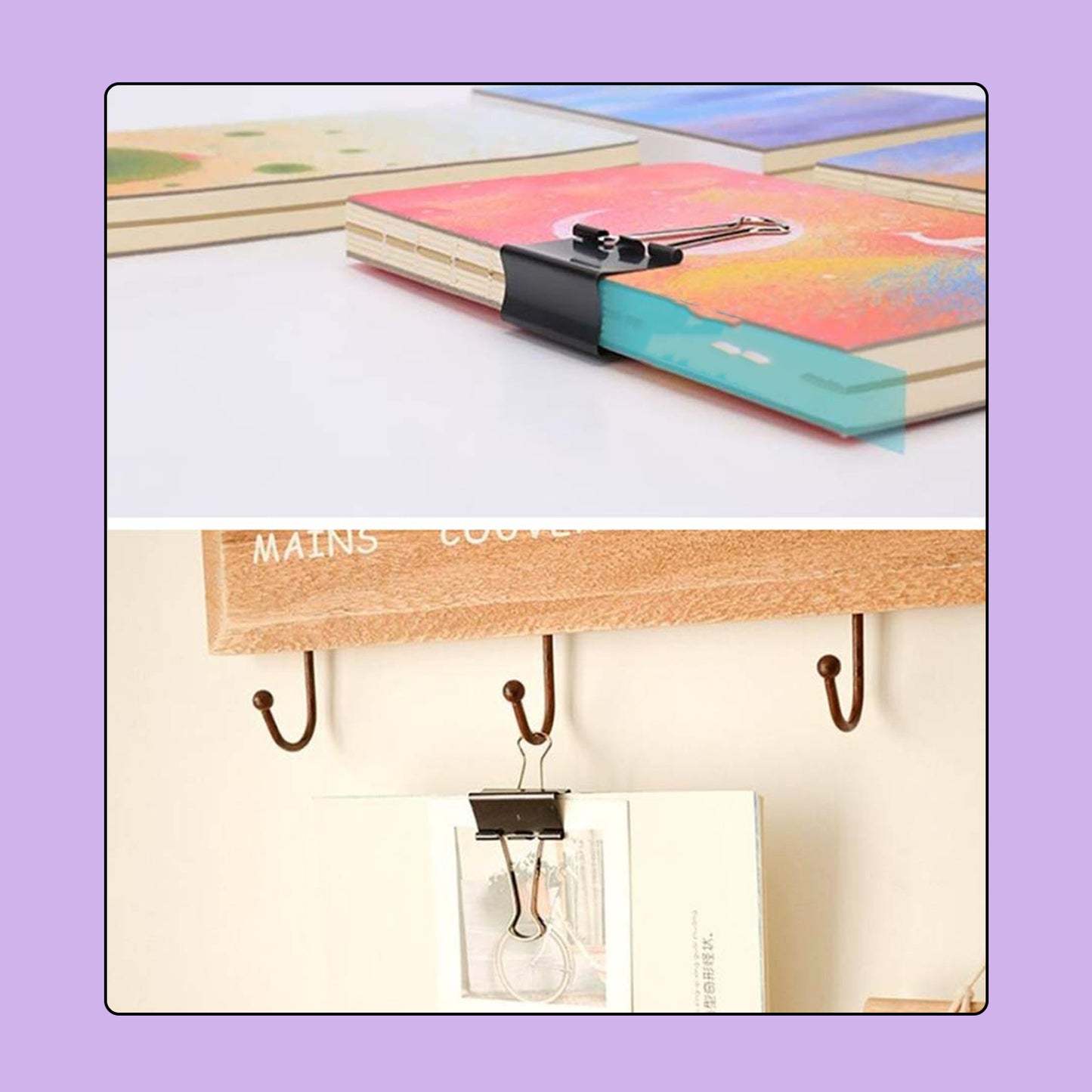 Paper Holding Binder Clips Paper Clips (8 Pcs Set Mix Color)