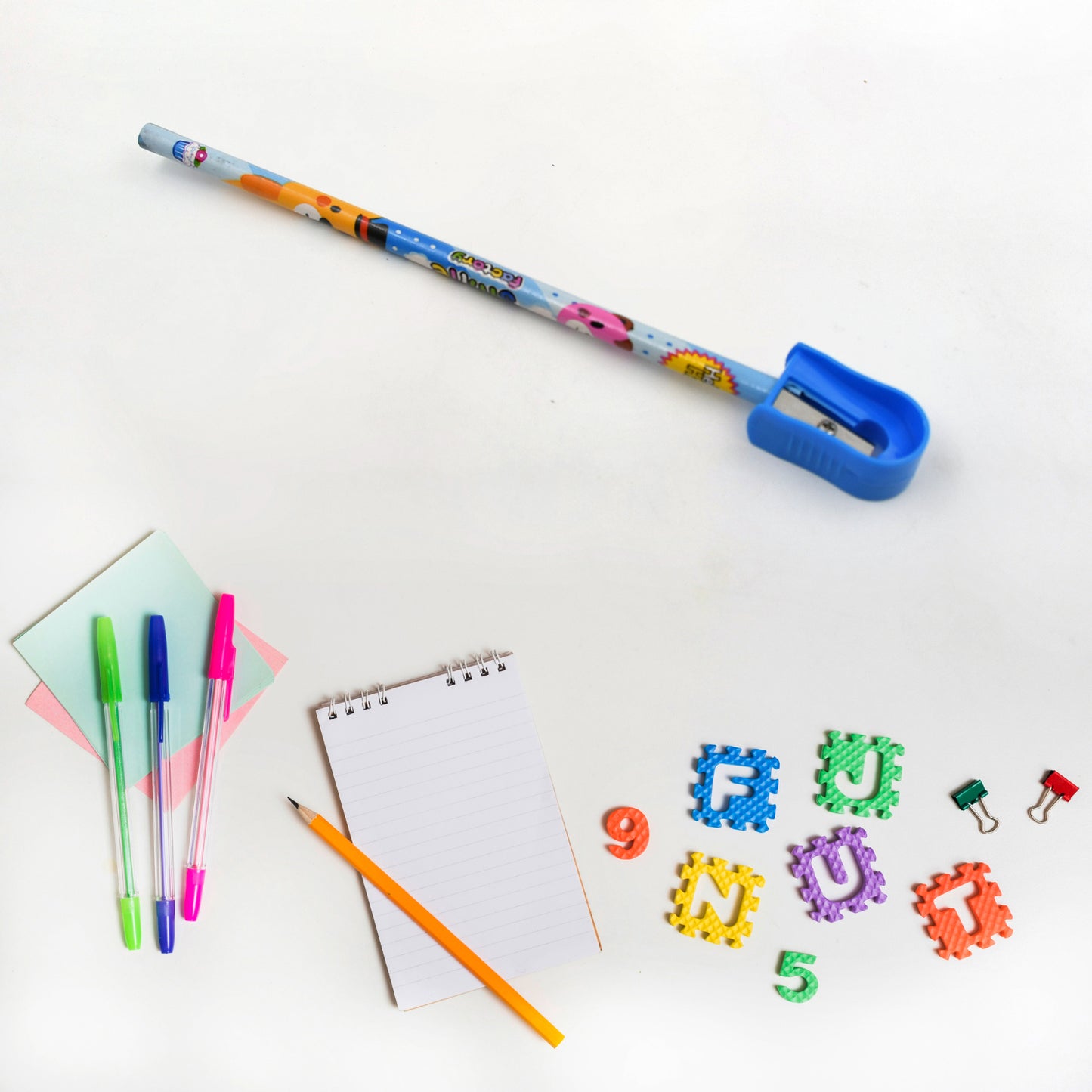 Stationery Kit For Kids - Stationery Set Includes Wooden Pencil Sharpener Pencil And Eraser (6 Pcs Set)