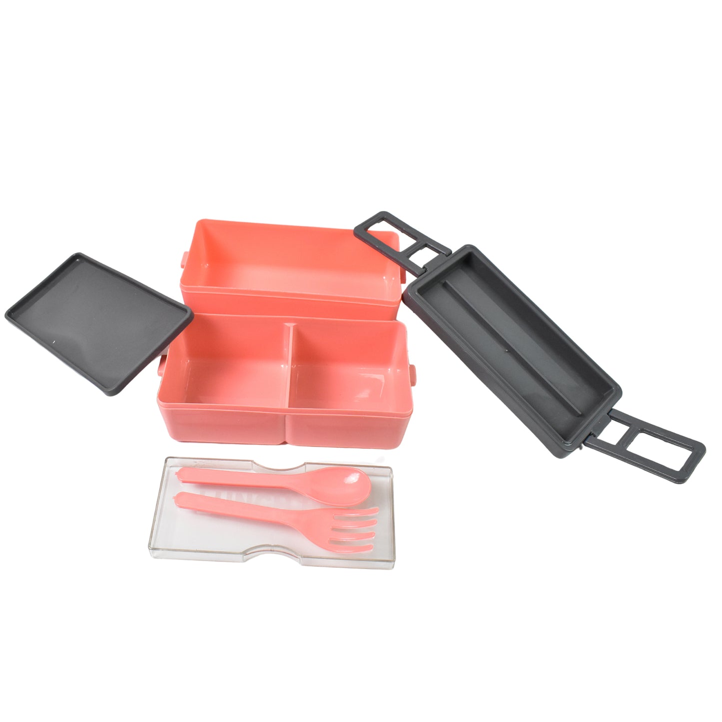 Plastic 3 Layer Leak Proof 3 Compartment Lunch Box For Office (1 Pc)