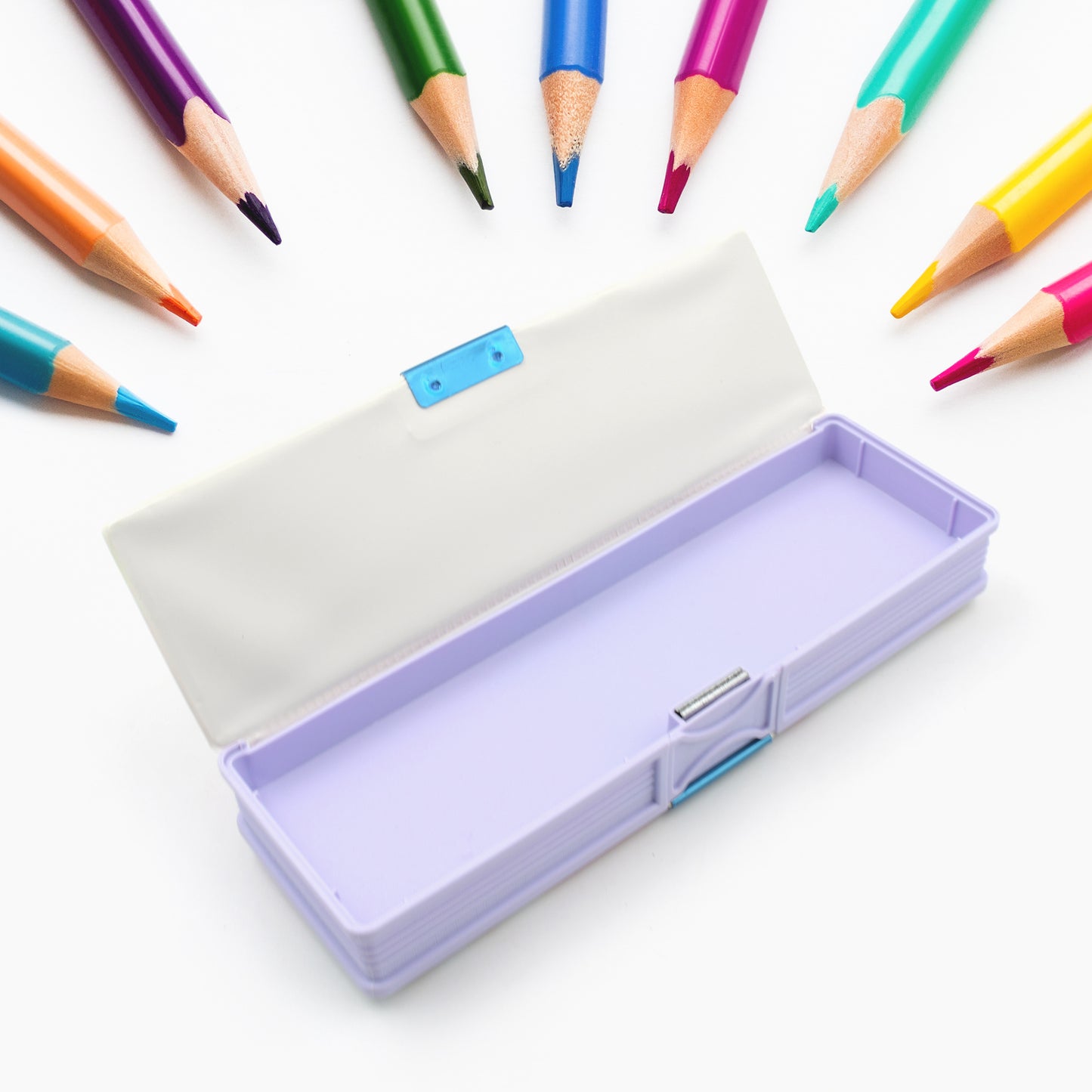 Multipurpose Compass Box Plastic Double Deck Pencil Case With 2 Compartments Supplies Utility