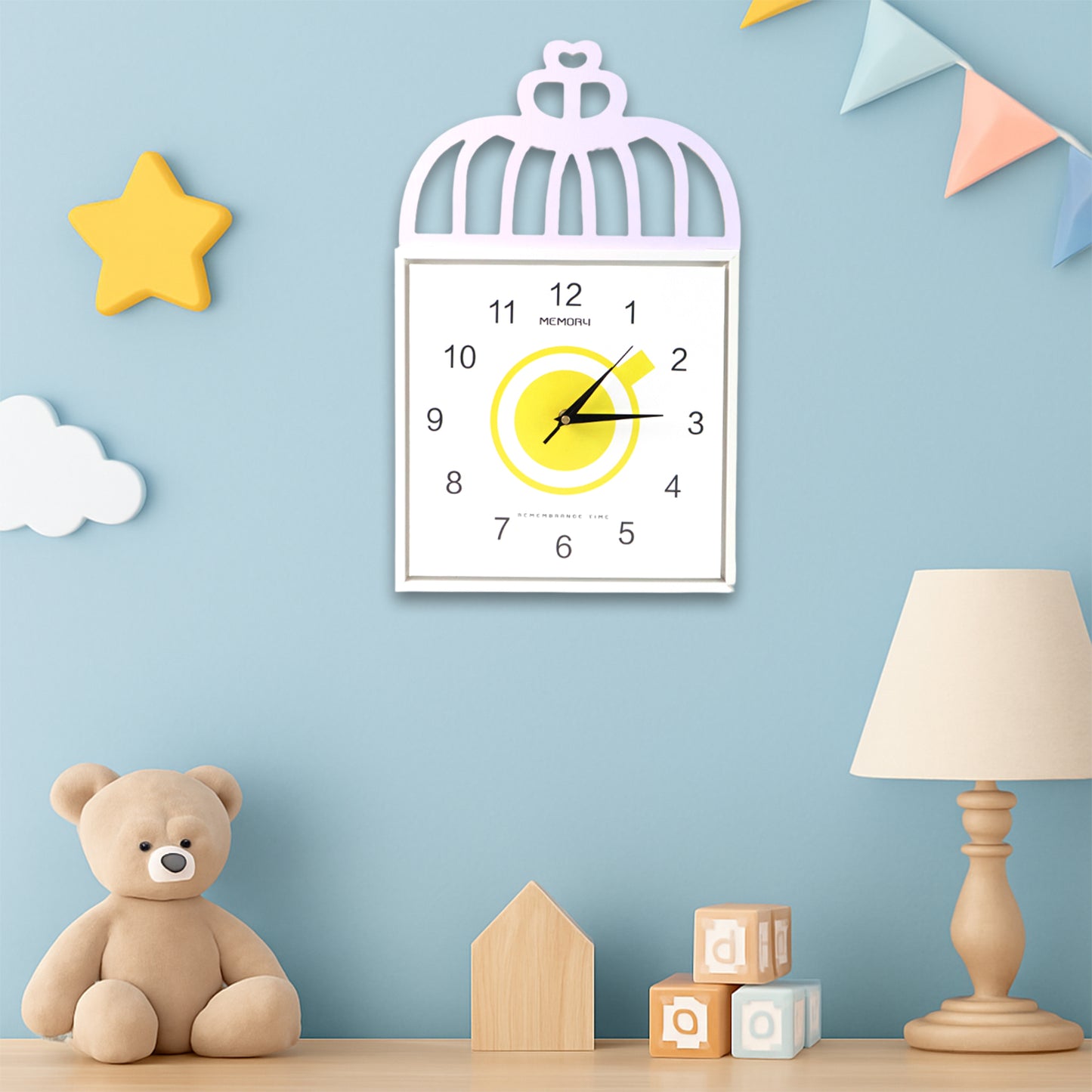 Decorative Square Wall Clock Battery Operated 1 Pc
