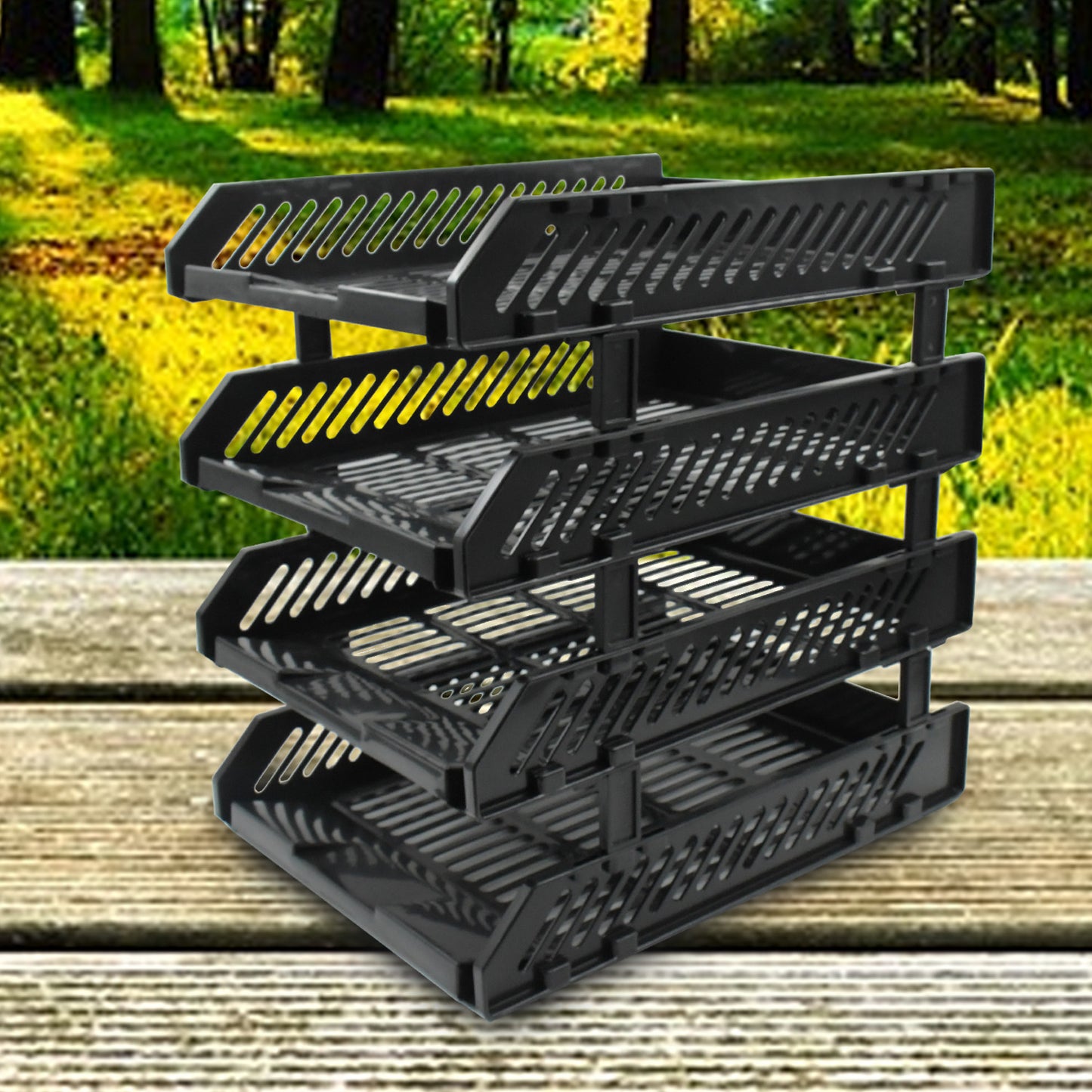 File Cabinets Storage Rack Magazine Newspaper Rack Filing Cabinet Four-layer File Rack Stacking Rack (4 Layer)