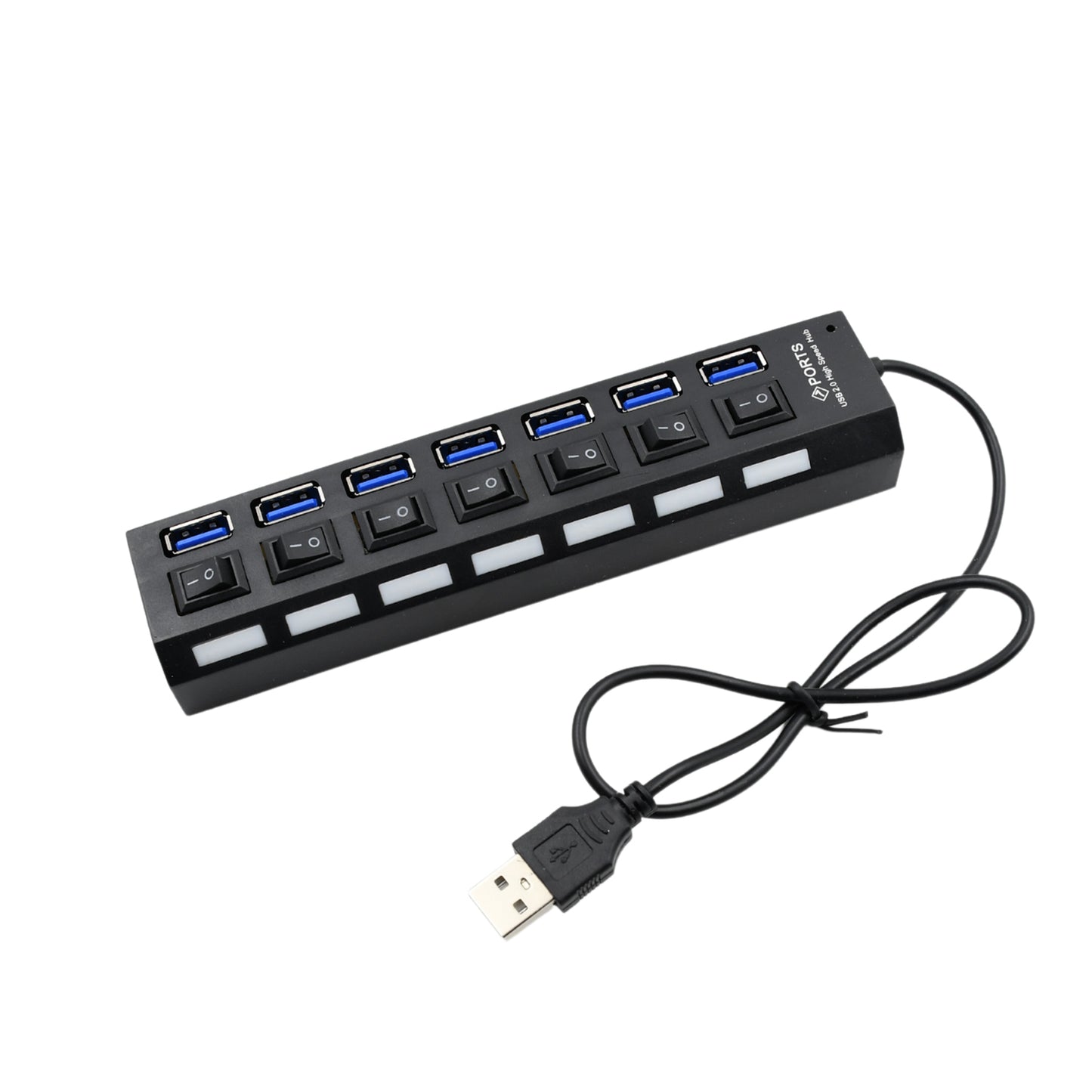 Usb Splitter Multi Port Usb 2.0 Hub 7 Port With Independent Onoff Switch And Led Indicators