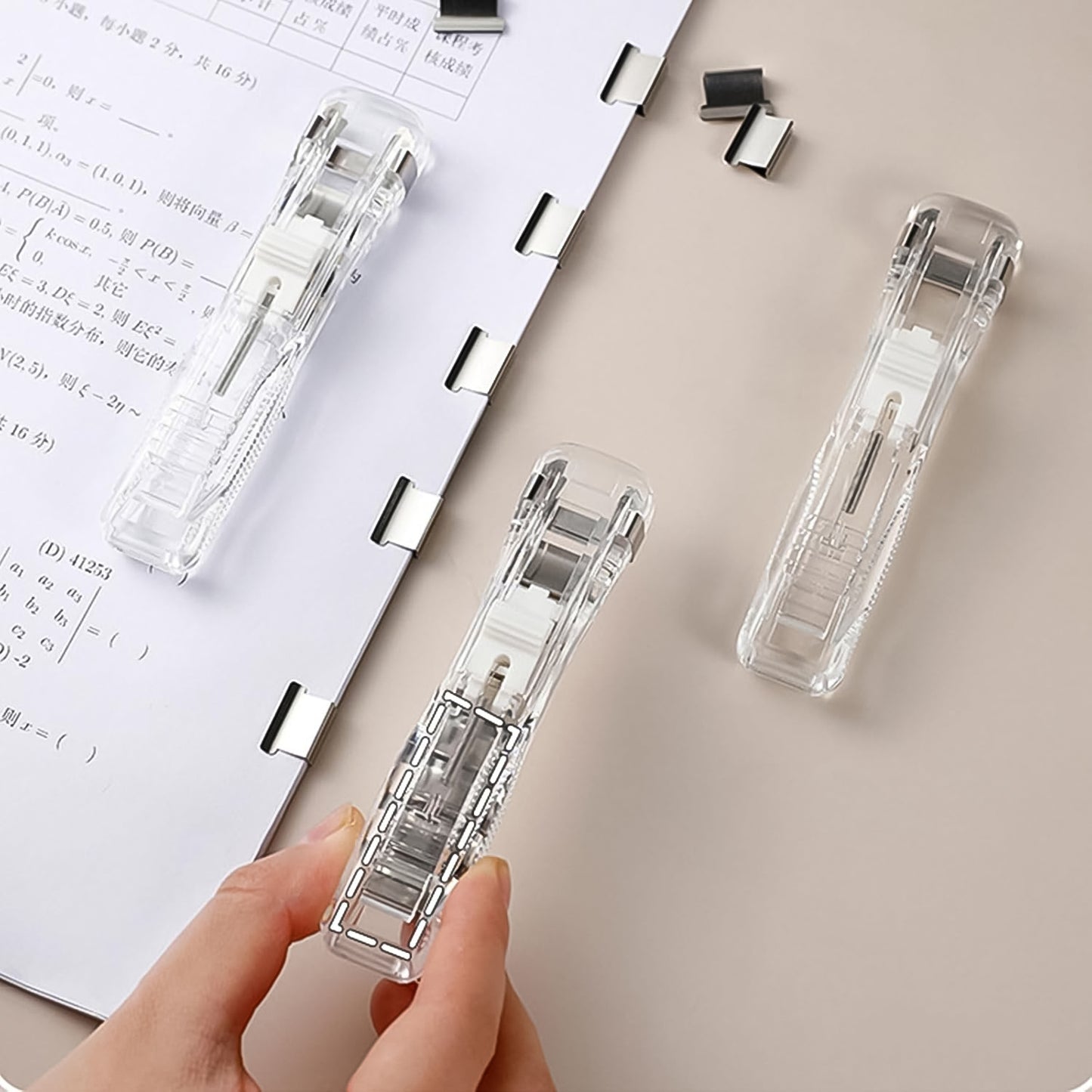 Portable Paper Clamp With 8 Pcs Clip Dispenser (1 Set)