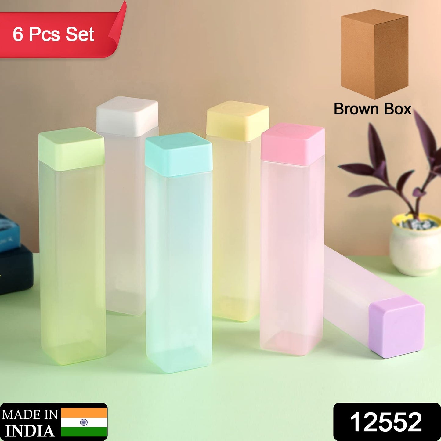 Large Capacity Plastic Water Bottle (6 Pcs Set)