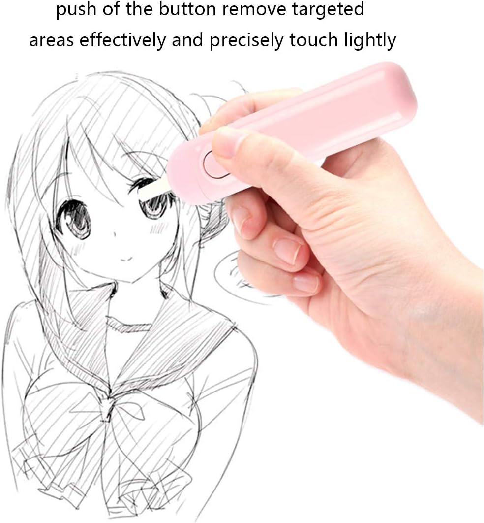 Electric Eraser Kit Automatic Pencil Eraser Battery Operated With 10 Eraser Refills (Battery Not Included)