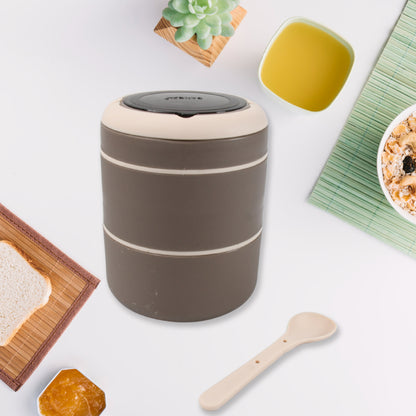 Ganesh Smart Stack 2 Layer Protable Lunch Box Stainless Steel Airtight