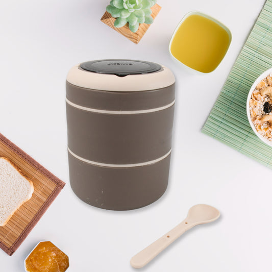 Ganesh Smart Stack 2 Layer Protable Lunch Box Stainless Steel Airtight
