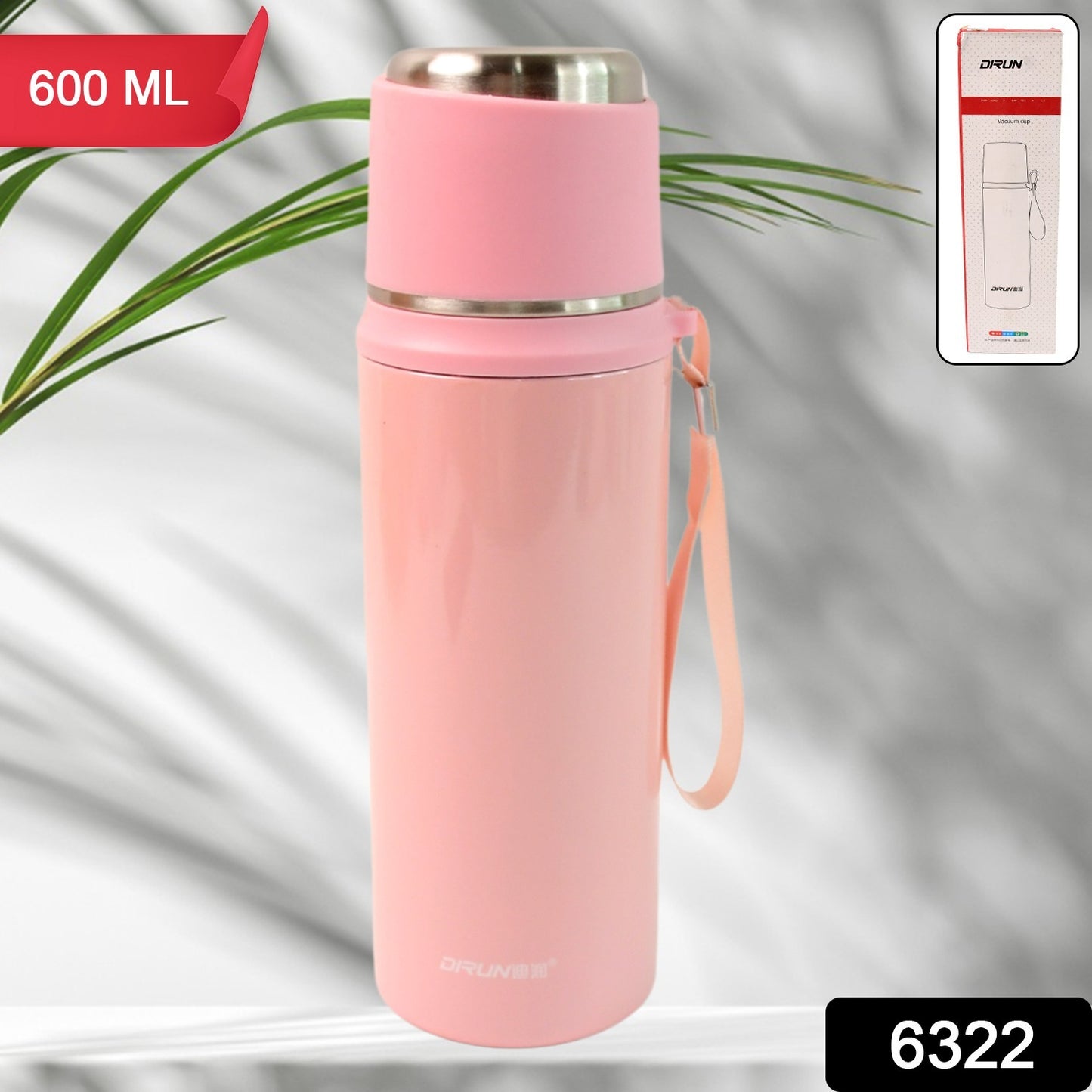 Stainless Steel Vacuum Insulated Water Bottle 600ml Approx