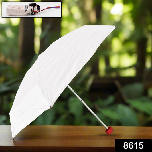 3-fold Sun  Rain Protective Solid Foldable Umbrella (1 Pc)