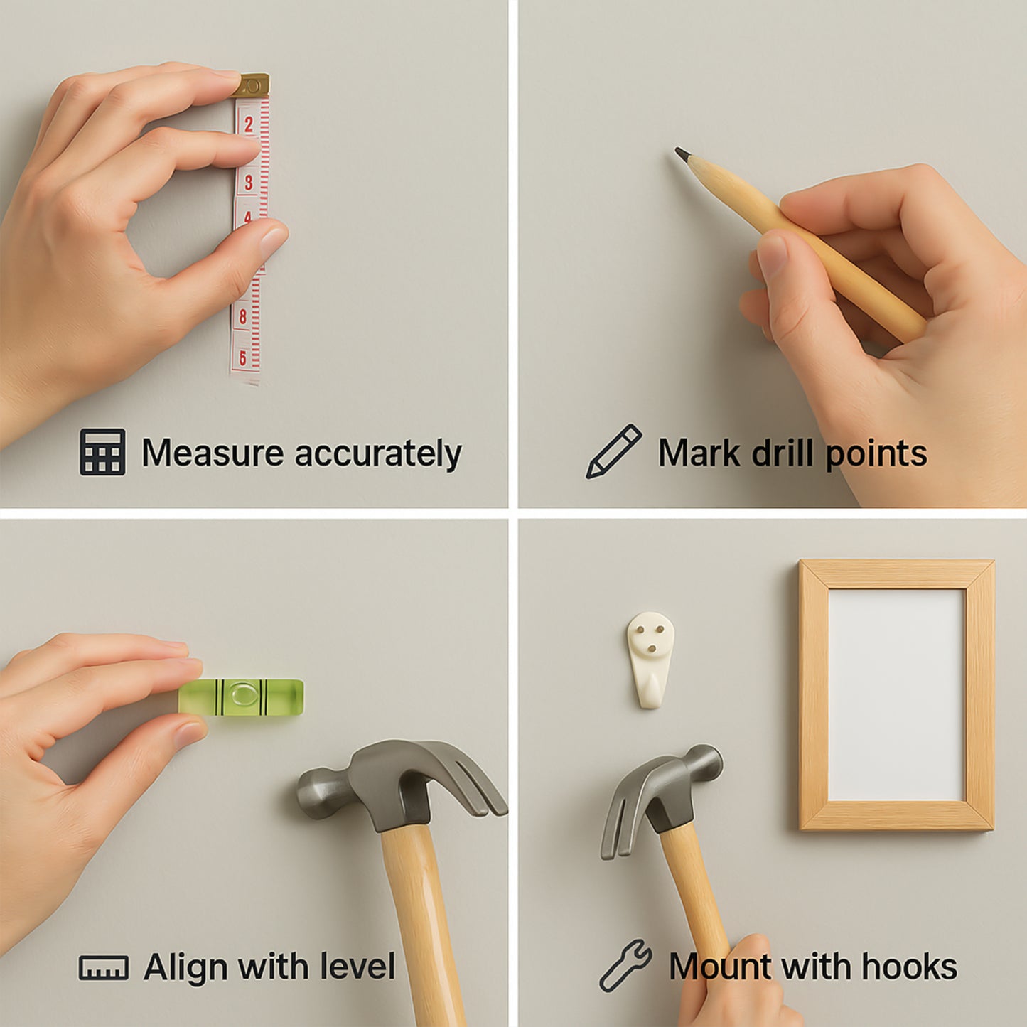 6-in-1 Wall Hanging  Measurement Tool Kit