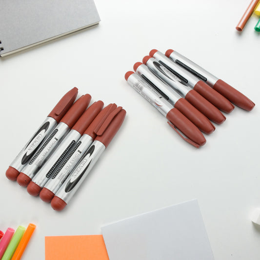 10pc Marron Marker And Pen Used In Studies And Teaching White Boards