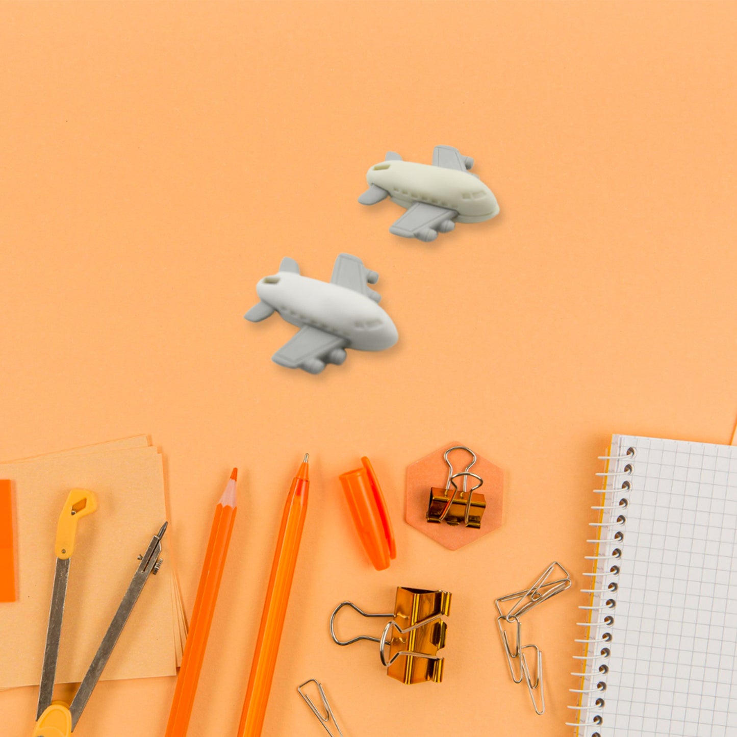 Vehicle Pattern Eraser School Stationery (4 Pc Set)