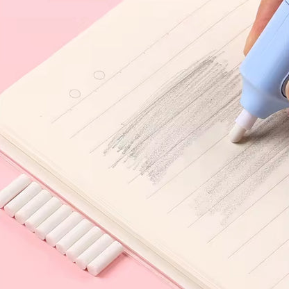 Electric Eraser Kit Automatic Pencil Eraser Battery Operated With 10 Eraser Refills (Battery Not Included)