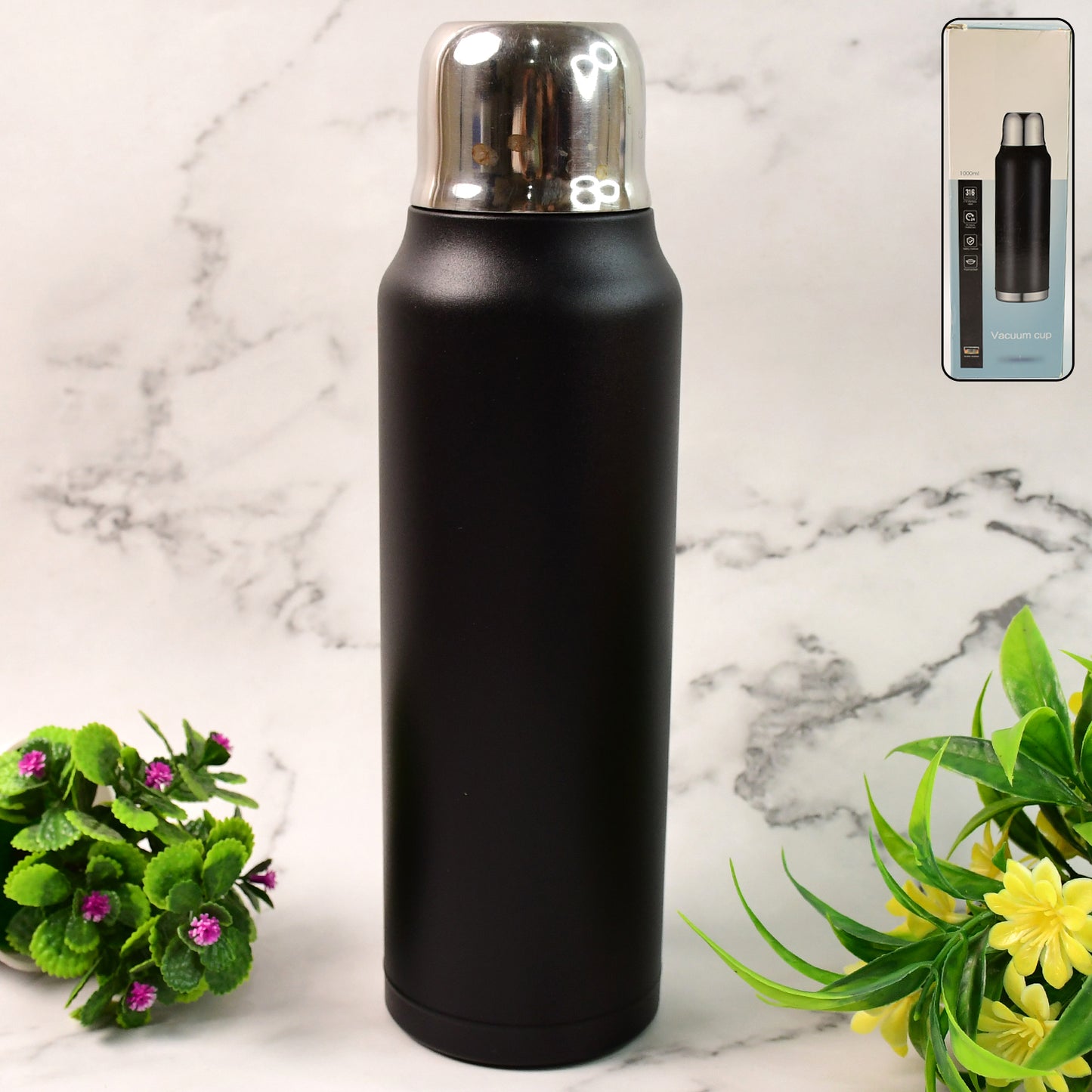 Stainless Steel Vacuum Water Bottle Insulated Flask (1000 Ml Approx)