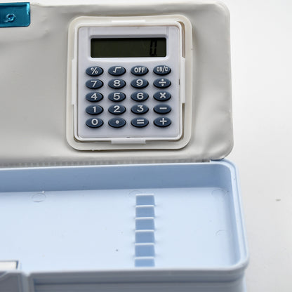 Double Sided Magnetic Geometry Box Pencil Compass Box With Calculator And Sharpener