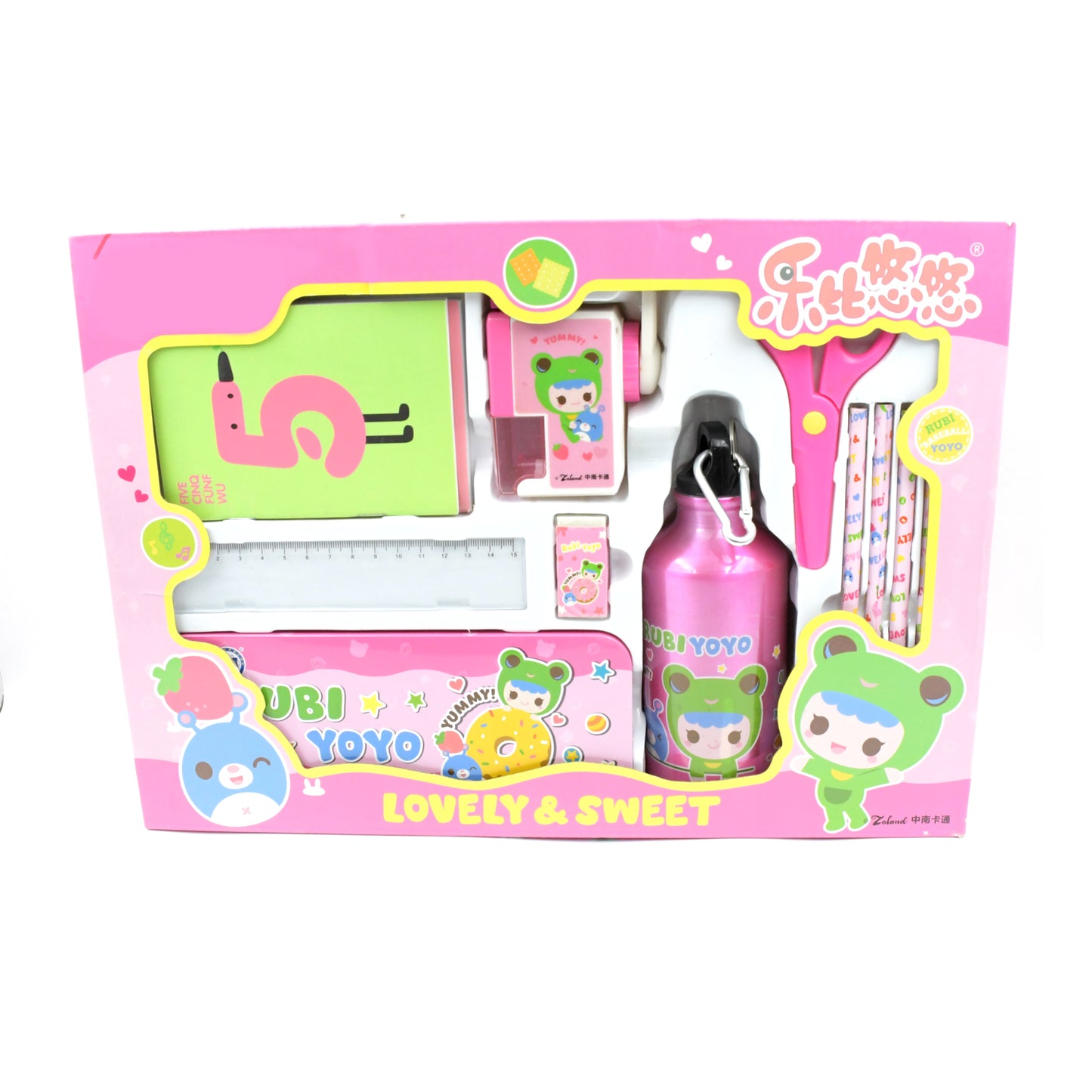 Stationery Kit 1 Pencil Box Compass Box 1 Eraser 1 Scissors 1 Ruler 4 Pencils (12 pc)