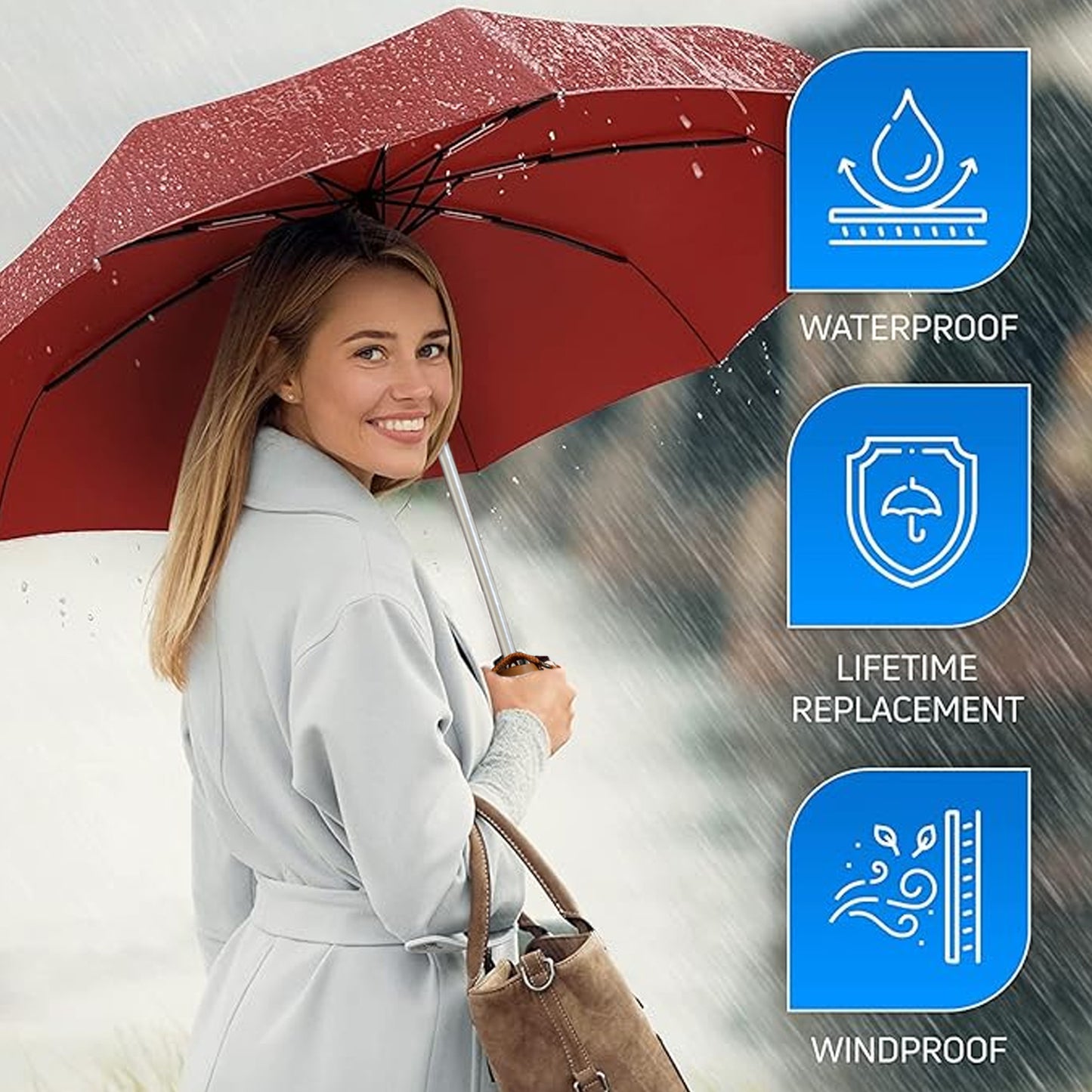 3-fold Sun  Rain Protective Foldable Umbrella (1 Pc)