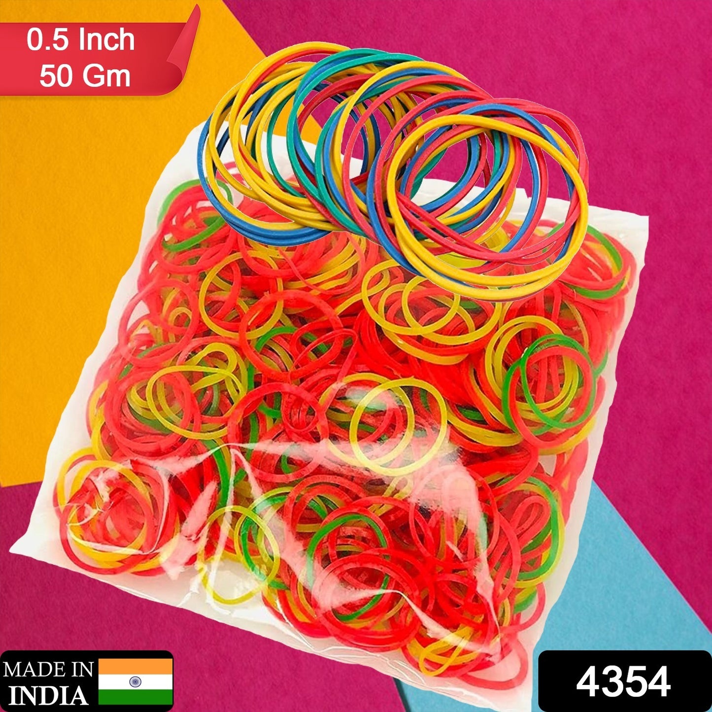 Rubber Band For Officehome And Kitchen Accessories Item Products Elastic Rubber Bands Flexible Reusable Nylon Elastic(0.5 Inch  50 Gm)