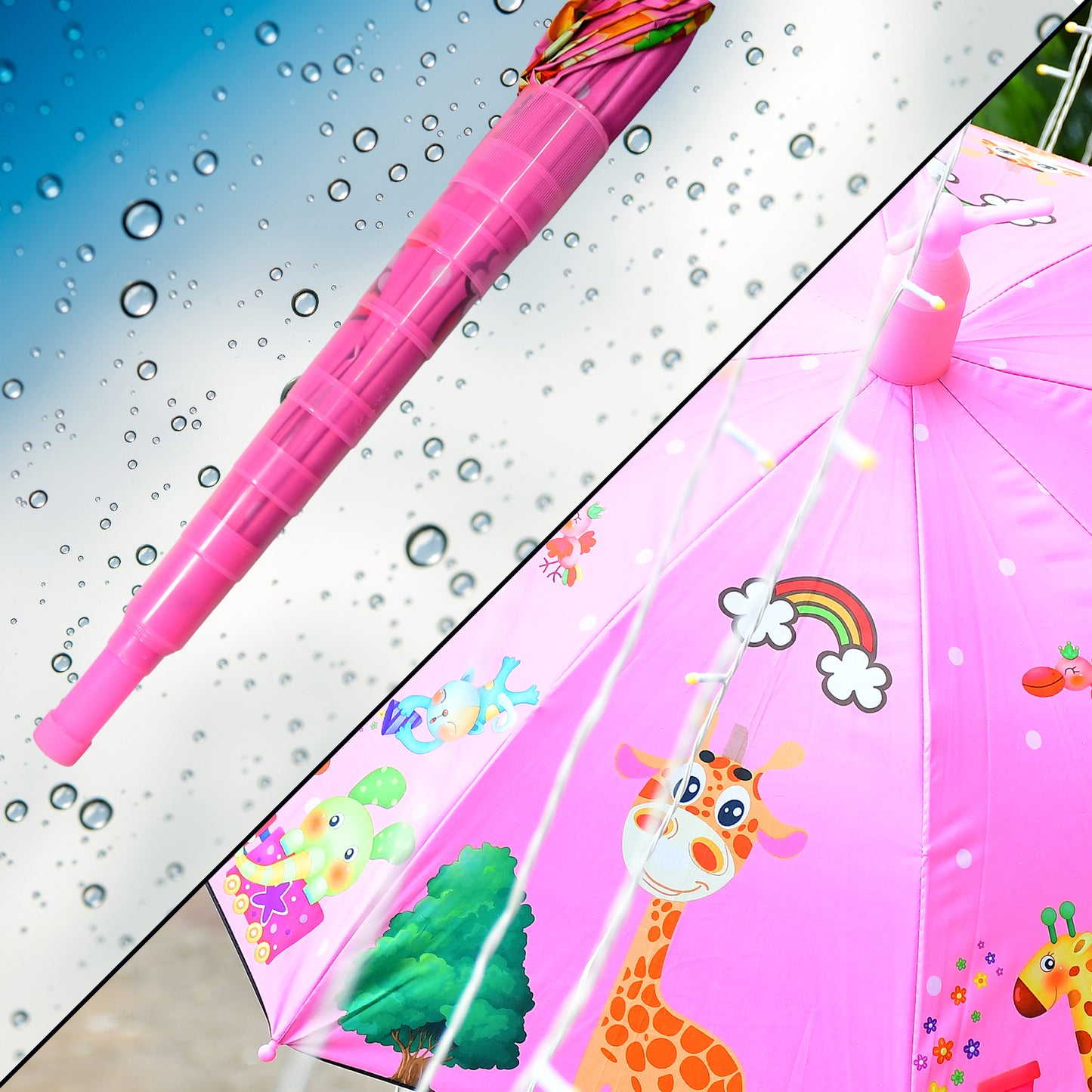 Umbrella With Handle And Lightweight Safety Round Plastic Cap