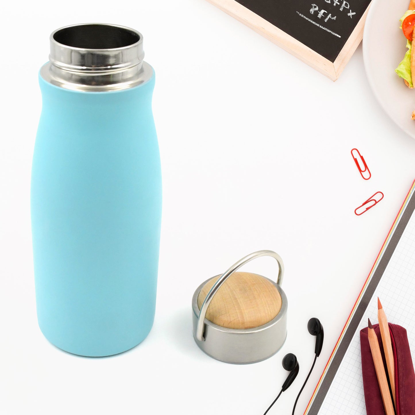 Stainless Steel Water Bottle With Handle Fridge Water Bottle Stainless Steel Water Bottle Leak Proof Rust Proof Hot  Cold Drinks Gym Sipper Bpa Free Food Grade Quality Steel Fridge Bottle For Officegymschool (360 Ml)