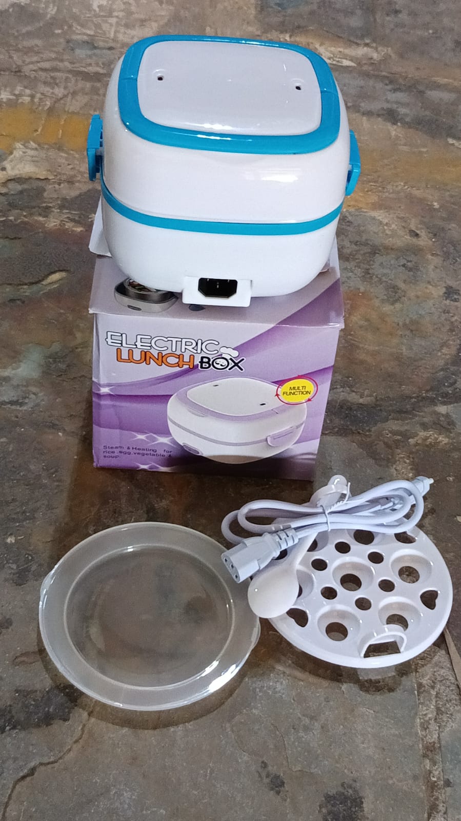 Electric Lunch Box Portable Food Warmer Food Heating Stainless Steel Compartments, 220V 200W