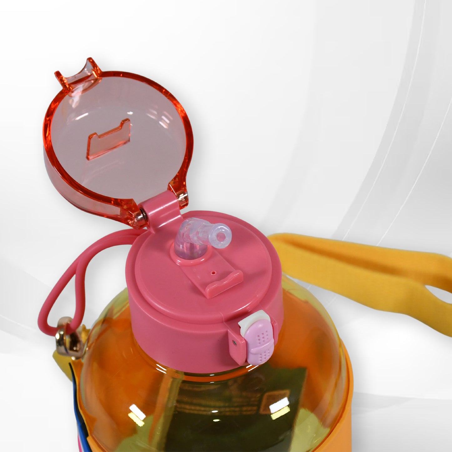 Cute Plastic Water Bottle With Adjustable Shoulder Strap Straw And Rubber Grip Potable Drinking Cup Water Bottle For Kids  Water Bottle  Return Gift For Kids Adults  School Water Bottle (1 Pc  750 Ml)