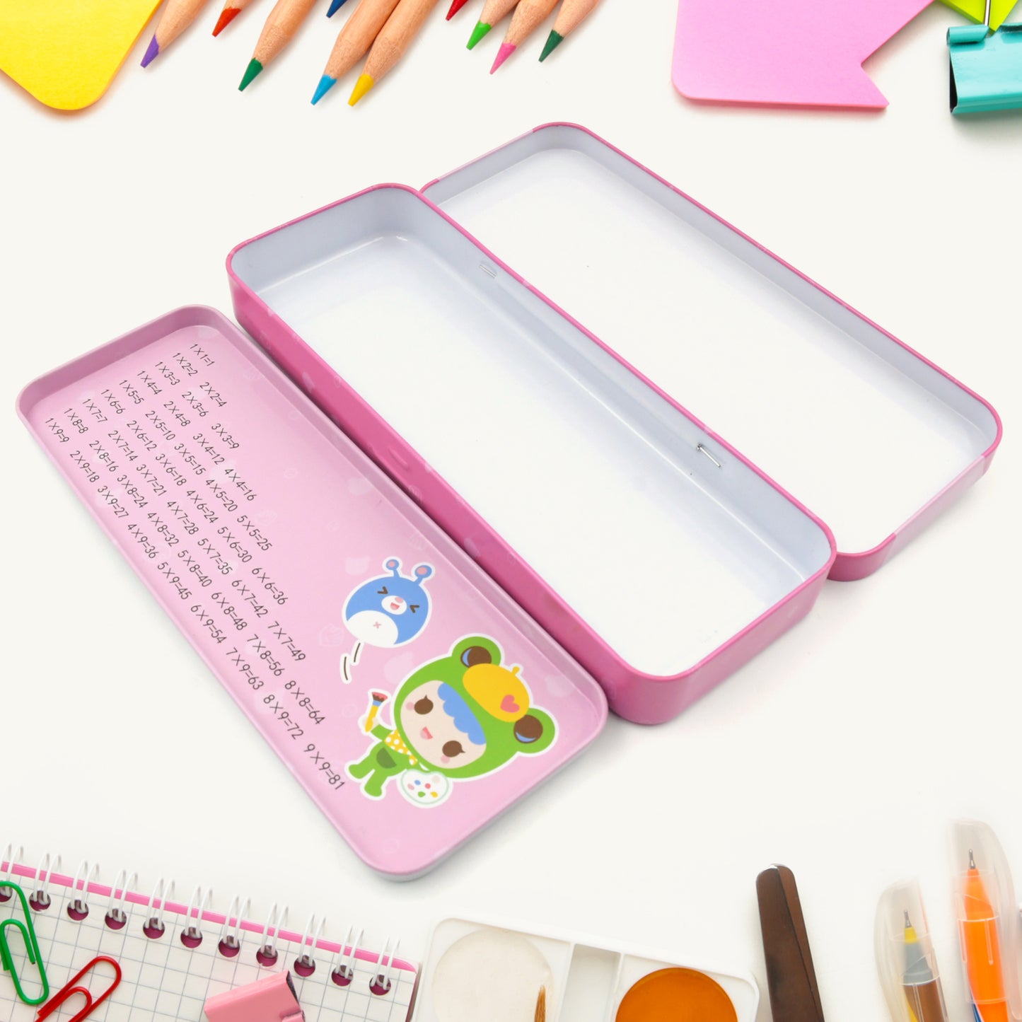 Stationery Kit 1 Pencil Box Compass Box 1 Eraser 1 Scissors 1 Ruler 4 Pencils (12 pc)