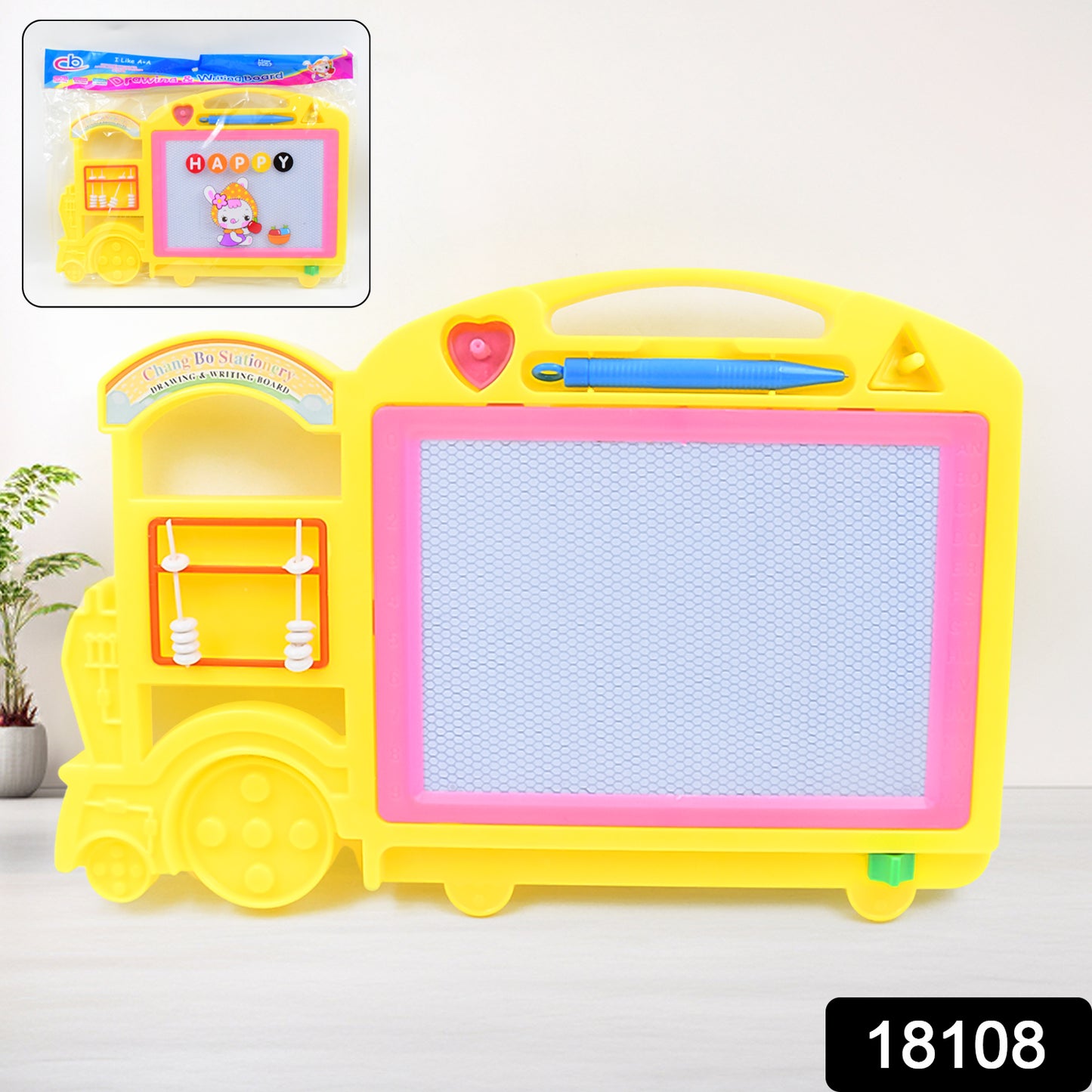 Bus Shape Drawing Writing Slate Board For Kids