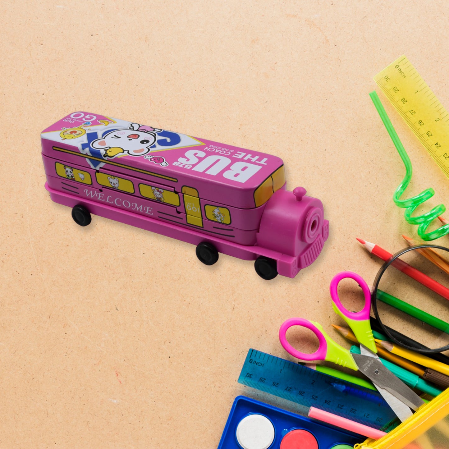 Double Decker Magic Bus Compass 2 Layer Metal Bus