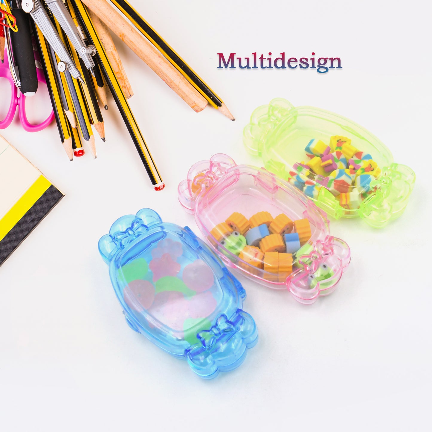 Cute School Eraser Set Cute Eraser Multi Design Rubber Erasers For Pencil Cleaning Stationery School Student Girl Kids (15 Pc In1 Set)
