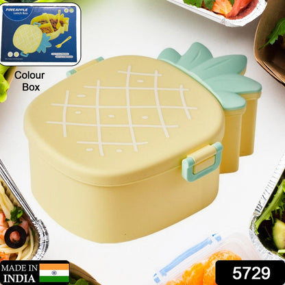 Kids Lunch Box Cute Pineapple Shaped Bento Box With Fork Spoon Snack Candy Container Microwave Portable