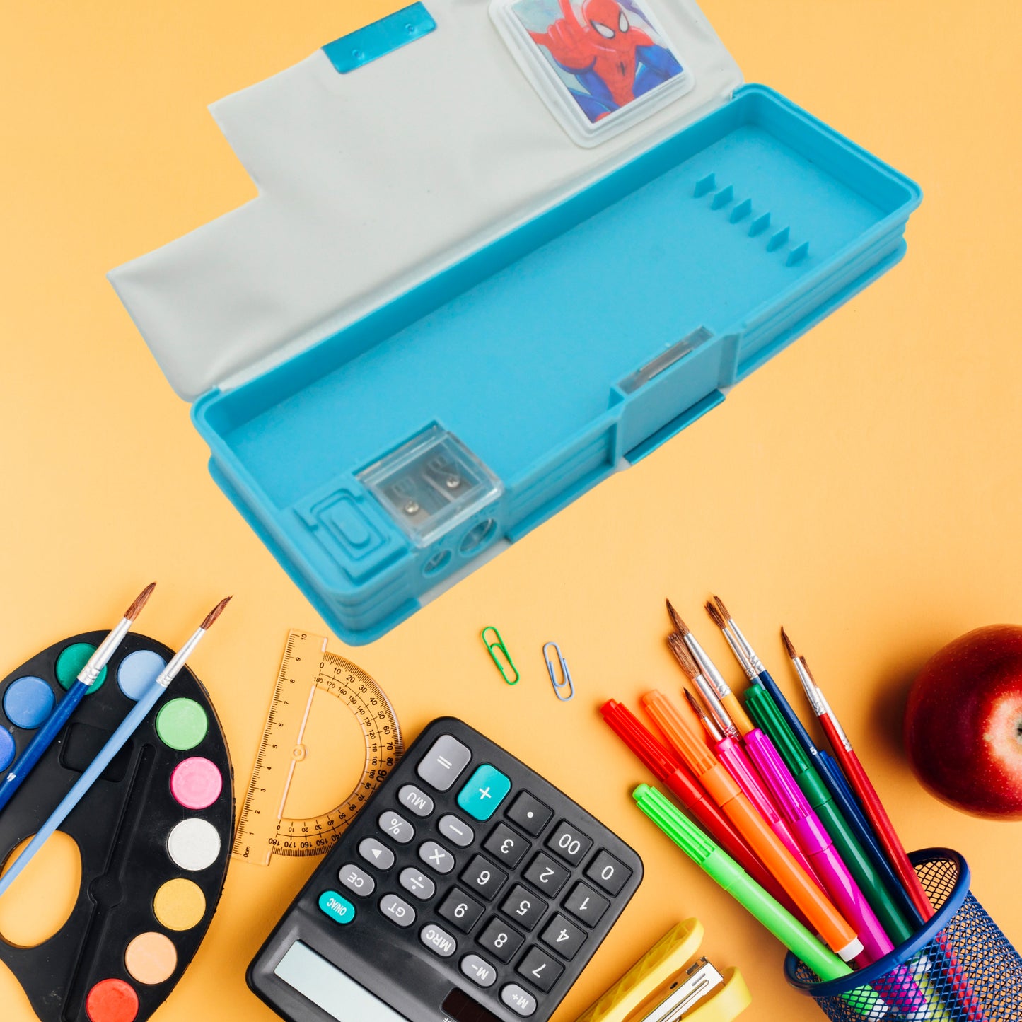 Compass Box With Inbuilt Calculator and Sharpener
