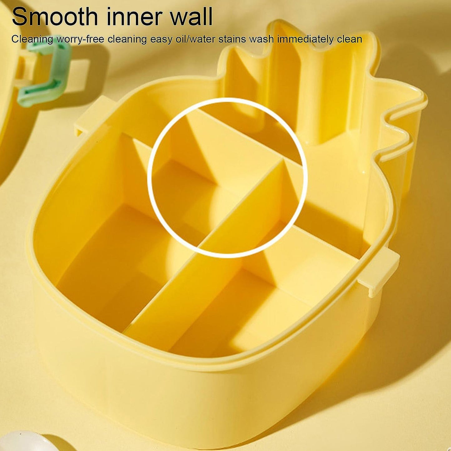 Kids Lunch Box Cute Pineapple Shaped Bento Box With Fork Spoon Snack Candy Container Microwave Portable