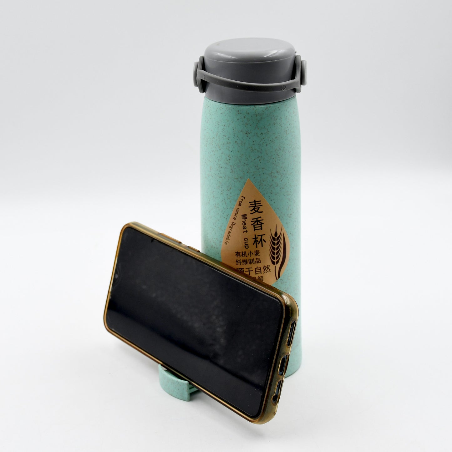 Creative Wheat Fragrance Glass Bottle With Mobile Phone Holder 380ml