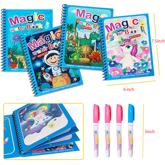 Water Coloring Book Doodle With Magic Pen