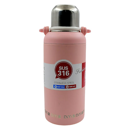 Stainless Steel Tumblers 316 Stainless Steel Vacuum Insulated Cup  Bottle Portable Travel Kettle  Water Bottle With Handle Outdoor Large Capacity Sports Kettle Cups  Bottle (1300 Ml)