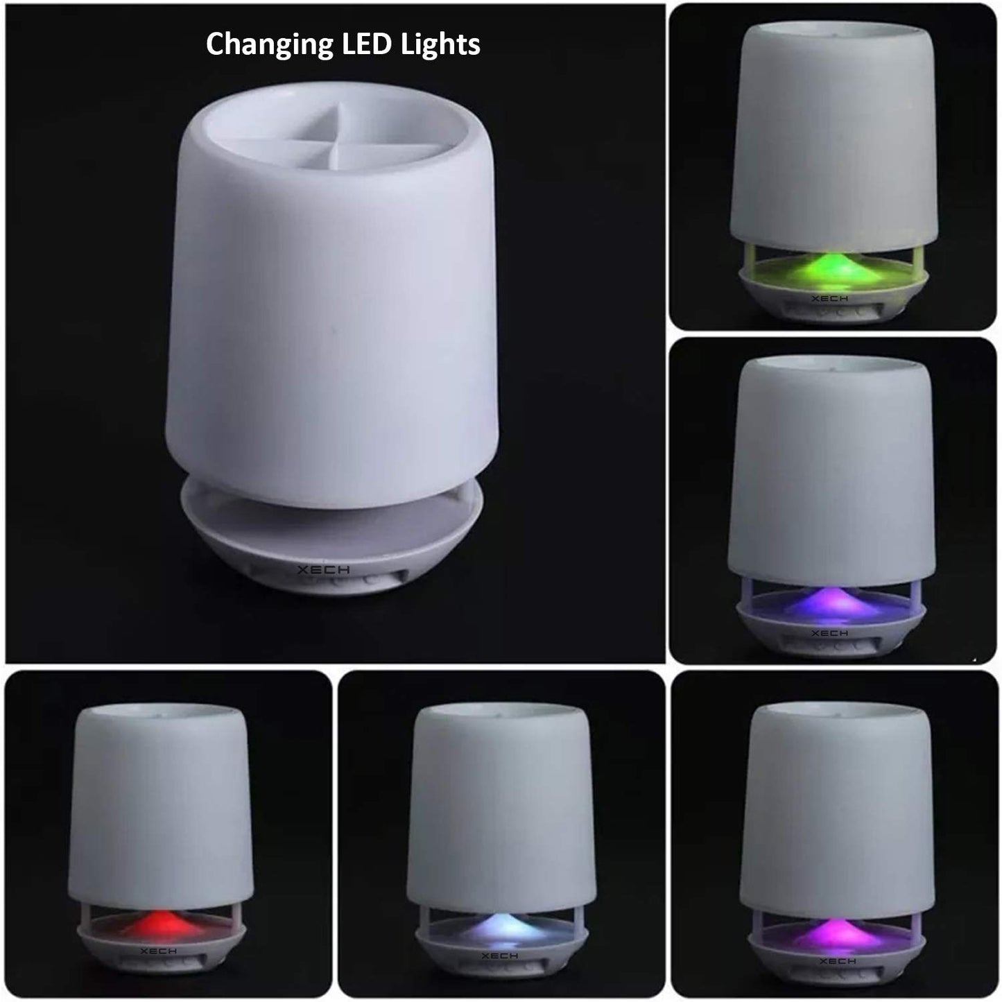 Multifunctional 4 Compartment Pen Holder With Bluetooth Speaker Laptop Desk Speaker  Table Lamp Night Lamp Smart Color Changing Pen Stand