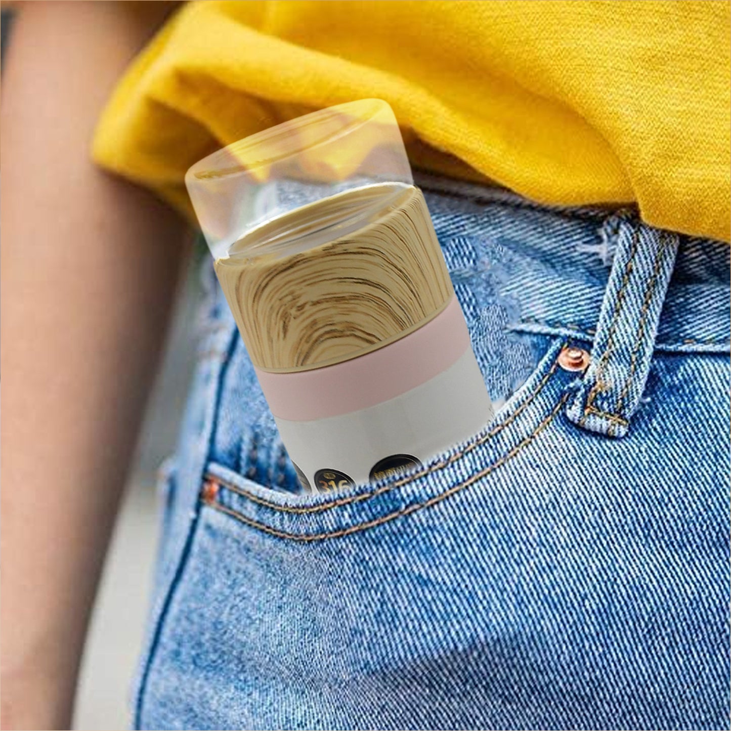Steel Water Bottle With Glass Lid for kids (350 Ml)