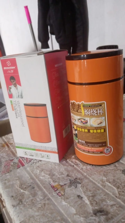 Stainless Steel Water Bottle With Foldable Spoon (1000 Ml)