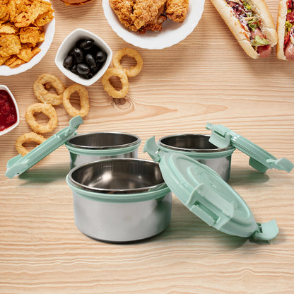 4in1 lunch Box 3 Stainless Steel Containers 300 Ml