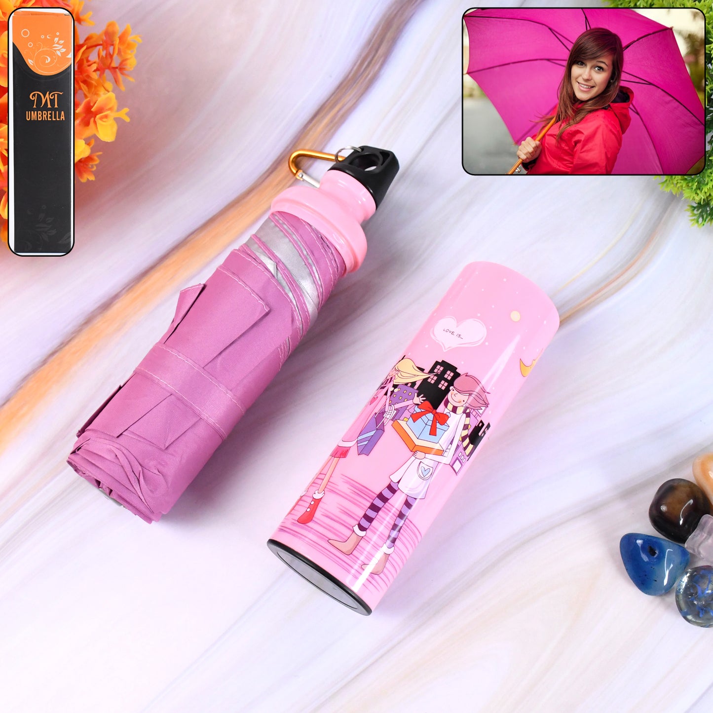 4 Fold Foldable Bottle Summer Umbrella
