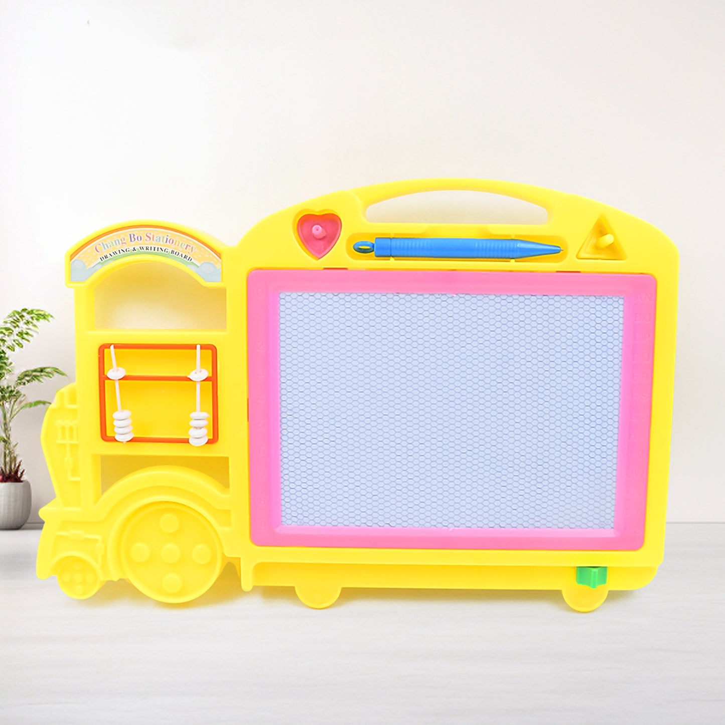Bus Shape Drawing Writing Slate Board For Kids