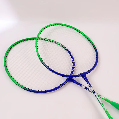 2 Pc Lightweight Kids Badminton Racket Set With Carry Bag