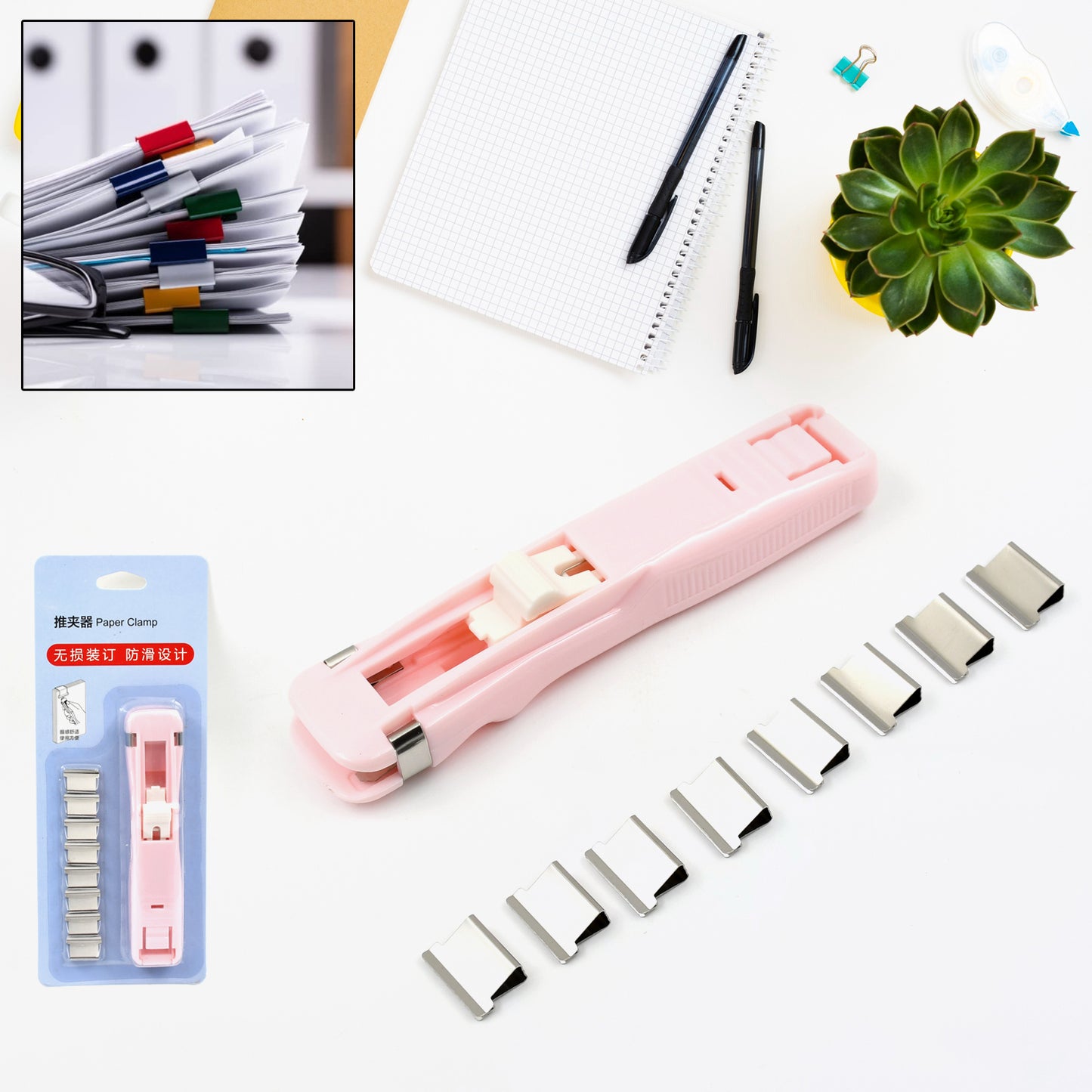 Portable Paper Clamp Clip Dispenser Handheld